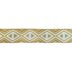 Luxe Tassenband - Triangles - Ocher/Taupe/White