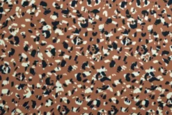 Lycra - Black and Beige Panther Spots on Light Brique