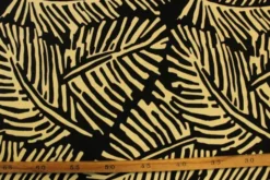 Lycra - Champagne Colored Leaves on Black