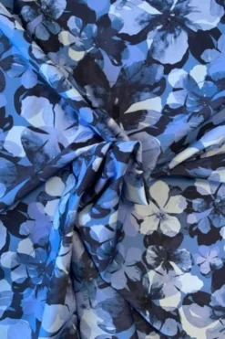 Lycra - Flowers in Blue