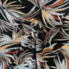 Lycra - Red/Rusty/Grey Long Leaves on Black