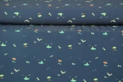 Lycra - Sailboat and Birds on Dark Blue