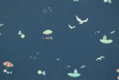 Lycra - Sailboat and Birds on Dark Blue