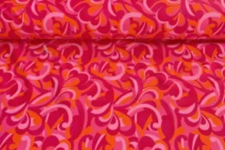 Lycra - 70's Paisley Orange/Pink