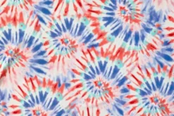 Lycra - Tie Dye Blue/Orange on White