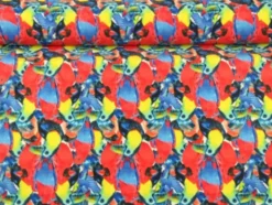 Lycra - Tropical Birds Red