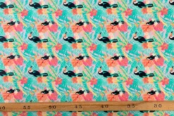 Lycra - Tropical Toucan on Pink and Turquoise