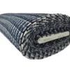 Mantelstof - Squares Lines in Black/Blue/White