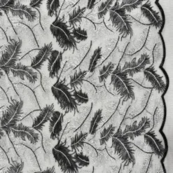 Mesh - Embroidery Feathers - Black/White