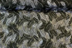 Mesh - Embroidery Feathers - Black/White
