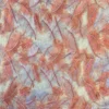 Mesh - Embroidery Feathers - Coral/White