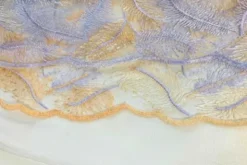 Mesh - Embroidery Feathers - Light Yellow/White