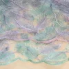 Mesh - Embroidery Feathers - Mint/Lilac-White