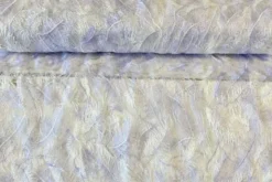 Mesh - Embroidery Feathers - Off White/Lavender