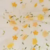 Mesh - Yellow Embroidery Floral on White - 03