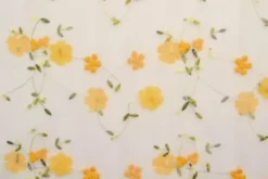 Mesh - Yellow Embroidery Floral on White - 03