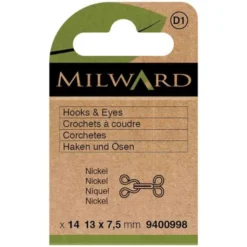 Milward - Haken en Ogen - 13x7.5mm - Nickel