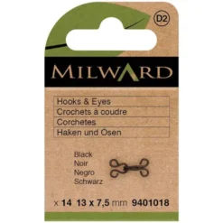 Milward - Haken en Ogen - 13x7.5mm - Zwart