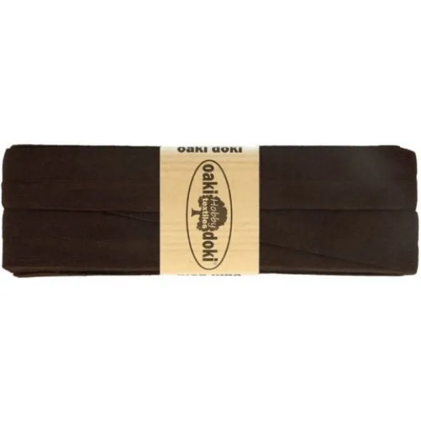 Oaki Doki Tricot Biaisband - Donker Bruin 501