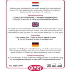 Opry Plakvlies - 90x200cm Zwart