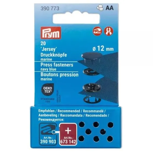Prym - Gekleurde Jersey drukknopen 12mm - Navy