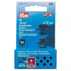 Prym - Gekleurde Jersey drukknopen 12mm - Black