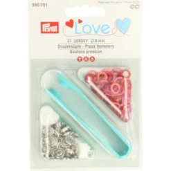 Prym Love - Jersey Drukknopen - Roze/Koraal/Rood