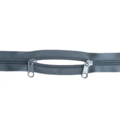 Rits met 2 Schuivers - 100cm - Niet Deelbaar - Grey/Silver