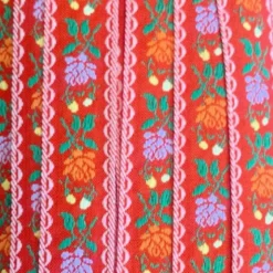 Sierband Geweven - Flowers Red