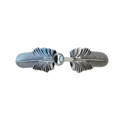 Vest-/Noorse Sluiting - Silver Feathers