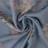Viscose - Caramel/Pink Flowers on Dusty Blue