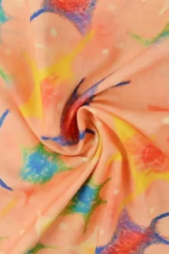 Viscose - Colorful Crayon Art on Orange/Salmon