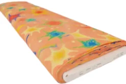 Viscose - Colorful Crayon Art on Orange/Salmon
