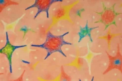 Viscose - Colorful Crayon Art on Orange/Salmon