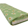 Viscose - Happy White Daisies on Soft Green