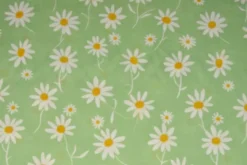 Viscose - Happy White Daisies on Soft Green