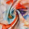 Viscose - Multicolor Paper Flowers on Soft Lavender
