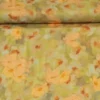 Viscose - Orange Flowers on Bright Green/Grey