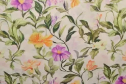 Viscose - Purple/Yellow Flower Romance on Off-White
