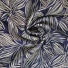 Viscose - Striped Flowers - Navy/White