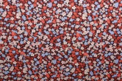 Viscose - Tiny Retro Flowers - Red/Lavender