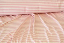 Viscose tricot - Soft Pink and Champagne Stripes