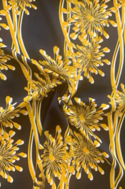 Viscose - Wiggle Yellow Flowers on Navy