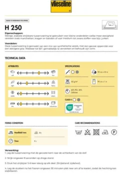 Vlieseline - H250 Zwart - 2 meter