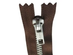 YKK Deelbare Metalen Rits - 80 cm- Donker Bruin